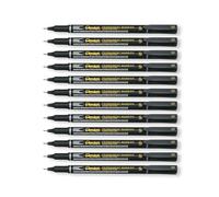 Pentel Permanent Marker Super Fine Point Black Pack of 12 NFS410-A