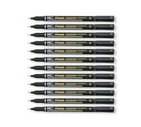 Pentel Permanent Marker Super Fine Point Black Pack of 12 NFS410-A
