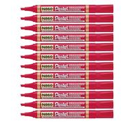 Pentel Permanent Markers Chisel Point - Red (Pack of 12)