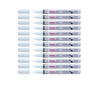 Pentel Permanent Paint Marker, Fine Bullet Tip 2.9mm, White ink MSP10 (12 Pack)