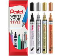 Pentel Permanent Pigment Ink Paint Marker Pens - MMP10 - Contained in Envelope Gift Packaging (Metallic Wallet of 4)