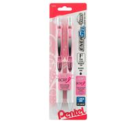 Pentel Pink BCA EnerGel Pearl Deluxe RTX Liquid Gel Pen (0.5mm) Fine Line Needle Tip (BLN75WBP2PA)