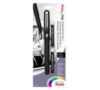 Pentel Pocket Brush Pen Black Barrel Black Ink