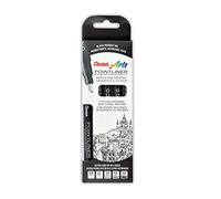 Pentel Point liner S20P-5, set of 5 fineliners, black, waterproof and non-fading, 0.05-0.8 mm