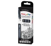 Pentel Pointliner Assorted Sizes Black (Pack of 5) - YS20P/5-A