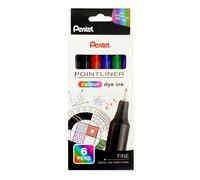 Pentel Pointliner Colour S40 Fineliner - Dye Ink 0.4 mm (12 x Set of 6 - Assorted Colours)