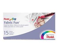 Pentel PTS-15 Fabric Fun Pastel Dye Sticks, Multi-Colour, Pack of 15