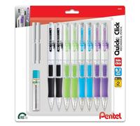 Pentel Quick Click Mechanical Pencil, (0.7mm), Includes Refill Lead and Erasers, Pack of 8 Pencils (PD217LEBP8)