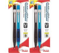 Pentel® Quicker Clicker™ Automatic Pencils, 0.5 mm, Smoke Barrel, Pack of 2 Pencils- Pack of 2