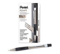 Pentel Quicker Clicker Mechanical Pencil (0.7 mm) Transparent Black Barrel, Box of 12 (PD347TA) by Pentel
