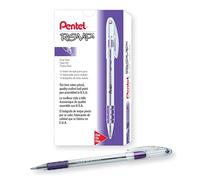 Pentel R.S.V.P. Ballpoint Pen, 0.7mm Fine Tip, Violet Ink, Box of 12 (BK90-V)