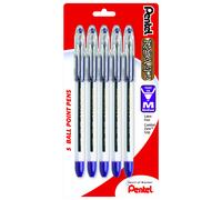 Pentel R.S.V.P. Ballpoint Pen Medium Line Violet Ink 5 Pack (BK91BP5V)