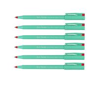Pentel R50 Ball - Liquid Ink Rollerball Pen - 0.8mm Nib - 77% Recycled - Red Ink - Pack of 6