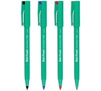 Pentel R50 Fine Point Liquid Ink Rollerball Pens - 0.8mm Tip 0.4mm Line Width - 77% Recycled - Black, Blue, Red & Green (4)