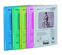 Pentel Recycology A4 Display Book Clear 20 Pocket Assorted Colours (Pack 5)