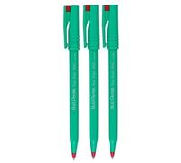 Pentel Red R50 Rollerball Ball Pen Pens Fine 0.8mm Cushioned Nib Tip 0.4mm Line Width 77% Recycled (Pack Of 3)