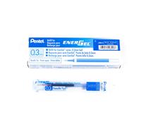 Pentel Refill Ink for EnerGel RTX Retractable Gel Pen Extra Fine Point Needle Tip 12 Count 0.3mm Blue (LRN3-C)
