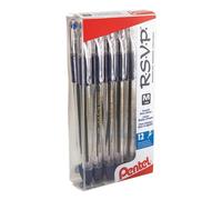 Pentel RSVP Ball Point Pen, Medium Line, 12-Blue Ink Pens (BK91PC12C) by Pentel