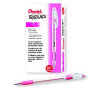 Pentel RSVP Ballpoint Pen 10mm Medium Tip Pink Ink Box of 12 BK91P