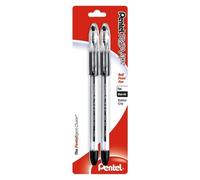 Pentel RSVP Ballpoint Pen Fine Line Black Ink 2 Pack BK90BP2A