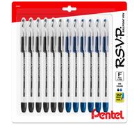 Pentel RSVP Pens Fine Point - Ballpoint - 0.7 mm - 12 Pack Of 6 Black