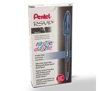 Pentel RSVP Razzle-Dazzle Ballpoint Pen (1.0mm) Medium Line Black Barrel Black Ink Box of 12 (BK91RDA-A)