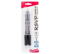 Pentel RSVP Super RT Ballpoint Pen, (0.7mm) Fine Line, Black Ink, 2-Pk - BX477BP2A