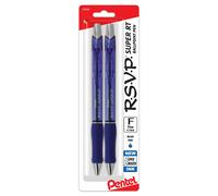 Pentel RSVP Super RT Ballpoint Pen 0.7mm Fine Line Blue Ink 2-Pk - BX477BP2C