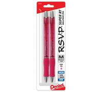 Pentel RSVP Super RT Ballpoint Pen (1.0mm) Medium Line Pink Ink 2-P