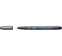 Pentel S20P Pointliner Fibre Tip Pen, Fineliner, 0.03mm Tip, Black ink (Single Pen)