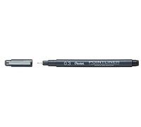 Pentel S20P Pointliner Fibre Tip Pen, Fineliner, 0.3mm Tip, Black ink (Single Pen)