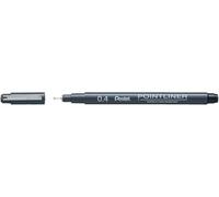 Pentel S20P Pointliner Fibre Tip Pen, Fineliner, 0.4mm Tip, Black ink (Single Pen)