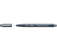 Pentel S20P Pointliner Fibre Tip Pen, Fineliner, 0.5mm Tip, Grey ink (Single Pen)