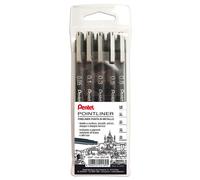 Pentel S20P Pointliner, fineliner black pocket 5 pcs (tip 0.05-0.1 - 0.3-0.5 - 0.8 mm)