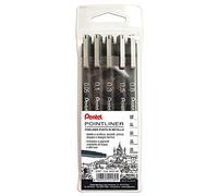 Pentel S20P Pointliner, fineliner black pocket 5 pcs (tip 0.05-0.1 - 0.3-0.5 - 0.8 mm)