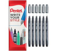 Pentel S20P Pointliner Pigment Liner Technical Drawing Fineliner Pen - In Envelope Gift Packaging (Assorted Fine Pack of 6)