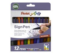 Pentel S520 Sign Pen, Broad Tip, Mixed Colours (Wallet of 12)