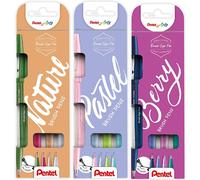 Pentel SES15 Brush Sign Pen Colors Berry+Pastel+Nature