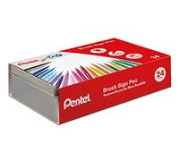 Pentel SES15C Brush Sign Pen Metal Gift Box with 24 Colours