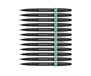 Pentel SESF30C-DX Extra Fine Brush Tip 12 Pieces Green