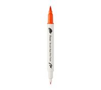 Pentel SESW30C-T107E Brush Sign Pen Twin Fibre-Tip Pen with Two Flexible Writing Tips, Water-Based Ink, Orange, Pack of 1