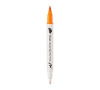 Pentel SESW30C-T113E Brush Sign Pen Twin Fibre-Tip Pen with Two Flexible Writing Tips, Water-Based Ink, Ochre, Pack of 1, Brown