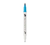 Pentel SESW30C-T114E Brush Sign Pen Twin Fibre-Tip Pen with Two Flexible Writing Tips, Water-Based Ink, Turquoise, Pack of 1
