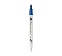 Pentel SESW30C-T117E Brush Sign Pen Twin Fibre-Tip Pen with Two Flexible Writing Tips, Water Based Ink, Steel Blue, Pack of 1