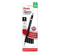Pentel Sharp Mechanical Pencil (0.5mm) Fine Line Black Barrel Pack of 4 (P205PF4A)