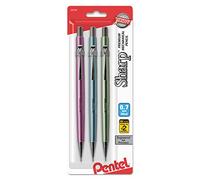 Pentel Sharp Mechanical Pencil (0.7mm) Metallic Barrels, Assorted Colors (MP1/MS/MK1), 3-Pk (P207MBP3M1)