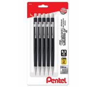 Pentel Sharp Mechanical Pencil - Pack of 5 Black Mechanical Pencils 0.5 mm