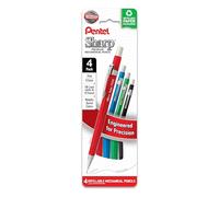 Pentel Sharp Metallic Mechanical Pencil, (0.5mm), Fine Line, Assorted Colored Barrels, Pack of 4 (P205MPF4M)