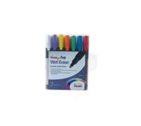 Pentel SMW26/7 Wet Erase Chalk Marker Medium Tip - Assorted Colours, Pack of 7