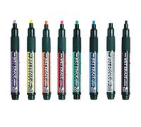 Pentel SMW26 Wet Erase Chalk Marker Pen - 1.5-4mm Chisel Nib - 1 of Each Colour - Pack of 8